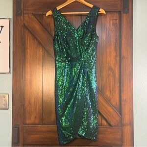 Grace Karin Green/Blue Sequin Women's‎ M  Prom Formal Dress NWT